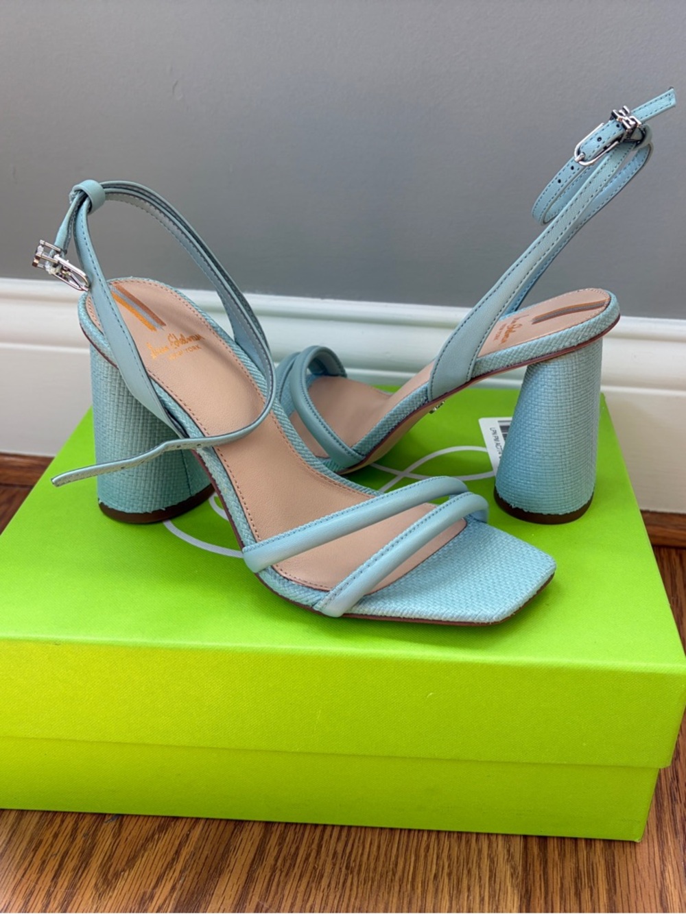 Sam Edelman Women’s Strappy Block Heel Sandals in Light Blue